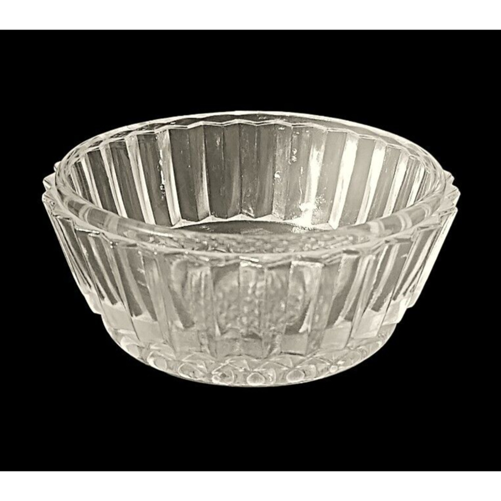 Diamond Point Clear Candy Condiment Nut Dish Vintage Depth 2"